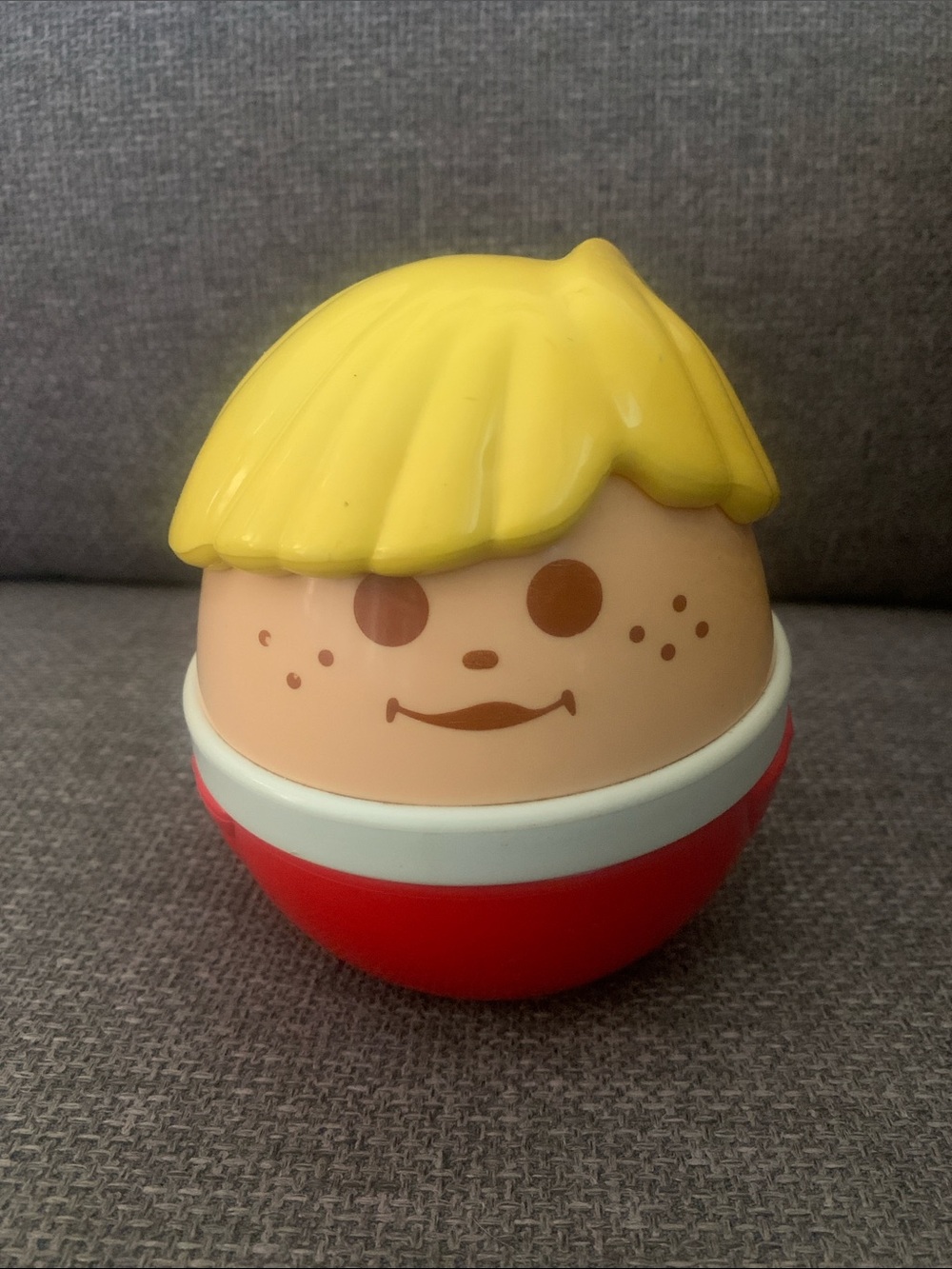 5” Vintage 1980’s Little Tikes Toddle Tots Weeble Wobble Roly Poly Chime Figure